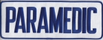 PARAMEDIC Royal Blue on White Back Panel Patch 11 X 4